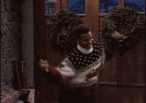 GIF of Carlton Banks dancing during holidays
