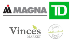 Magna, TD and Vince's Market Logos